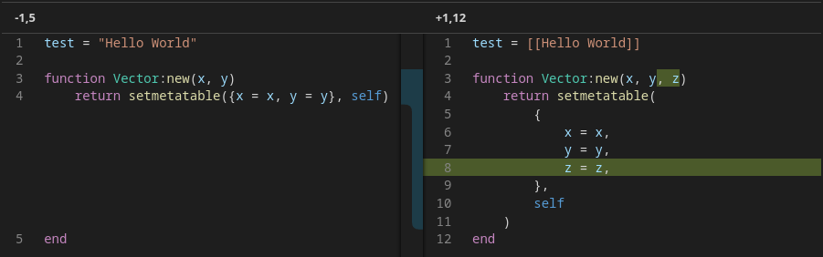 Lua example in SemanticDiff