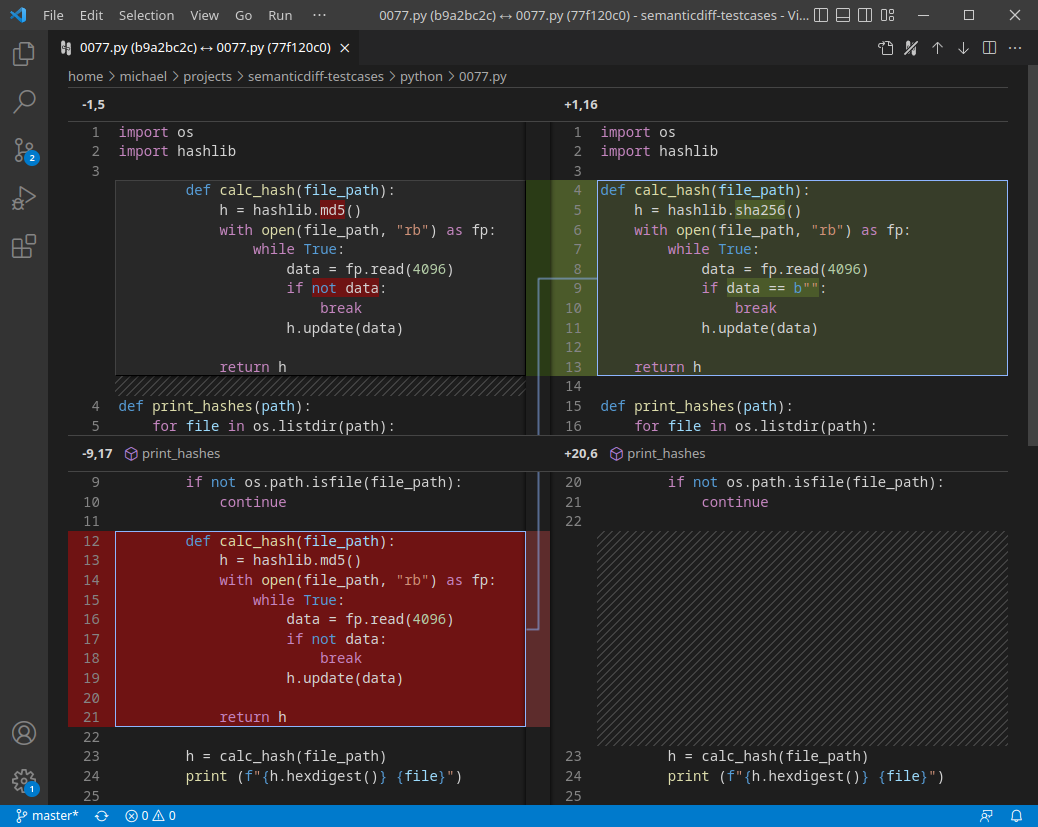 SemanticDiff in Visual Studio Code