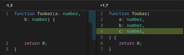 New line wrapping in SemanticDiff