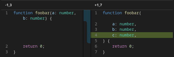 Old line wrapping in SemanticDiff