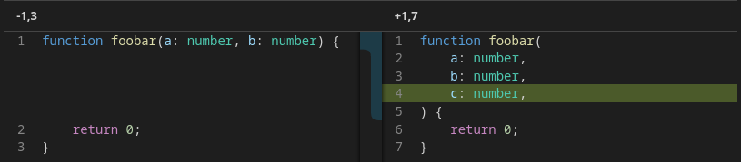 TypeScript example in SemanticDiff