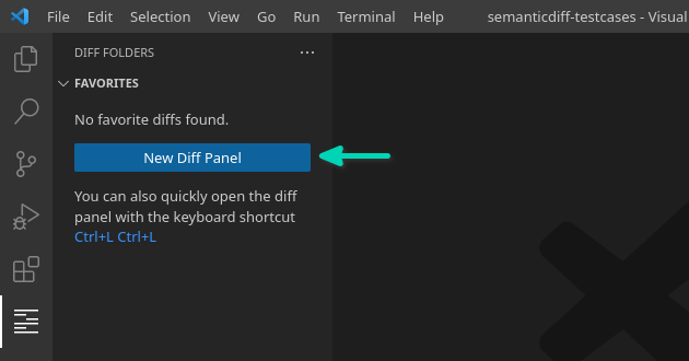 Create a new diff panel within the Diff Folders view in VS Code