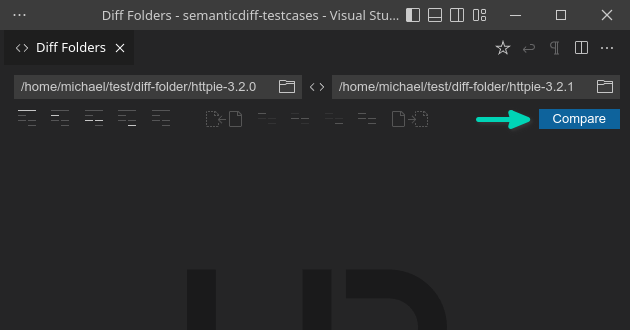 Start folder comparison in VS Code