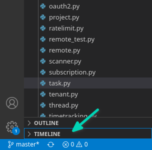 Timeline view in VS Code
