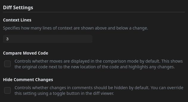 Diff Settings
