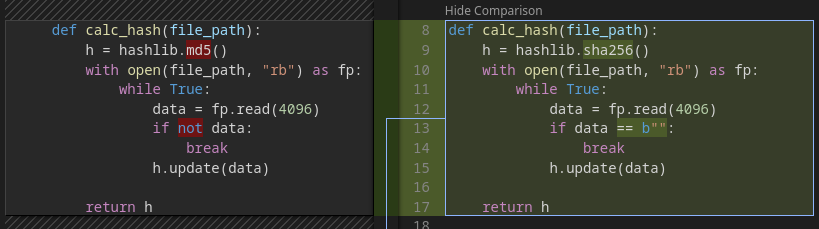 Moved code in SemanticDiff