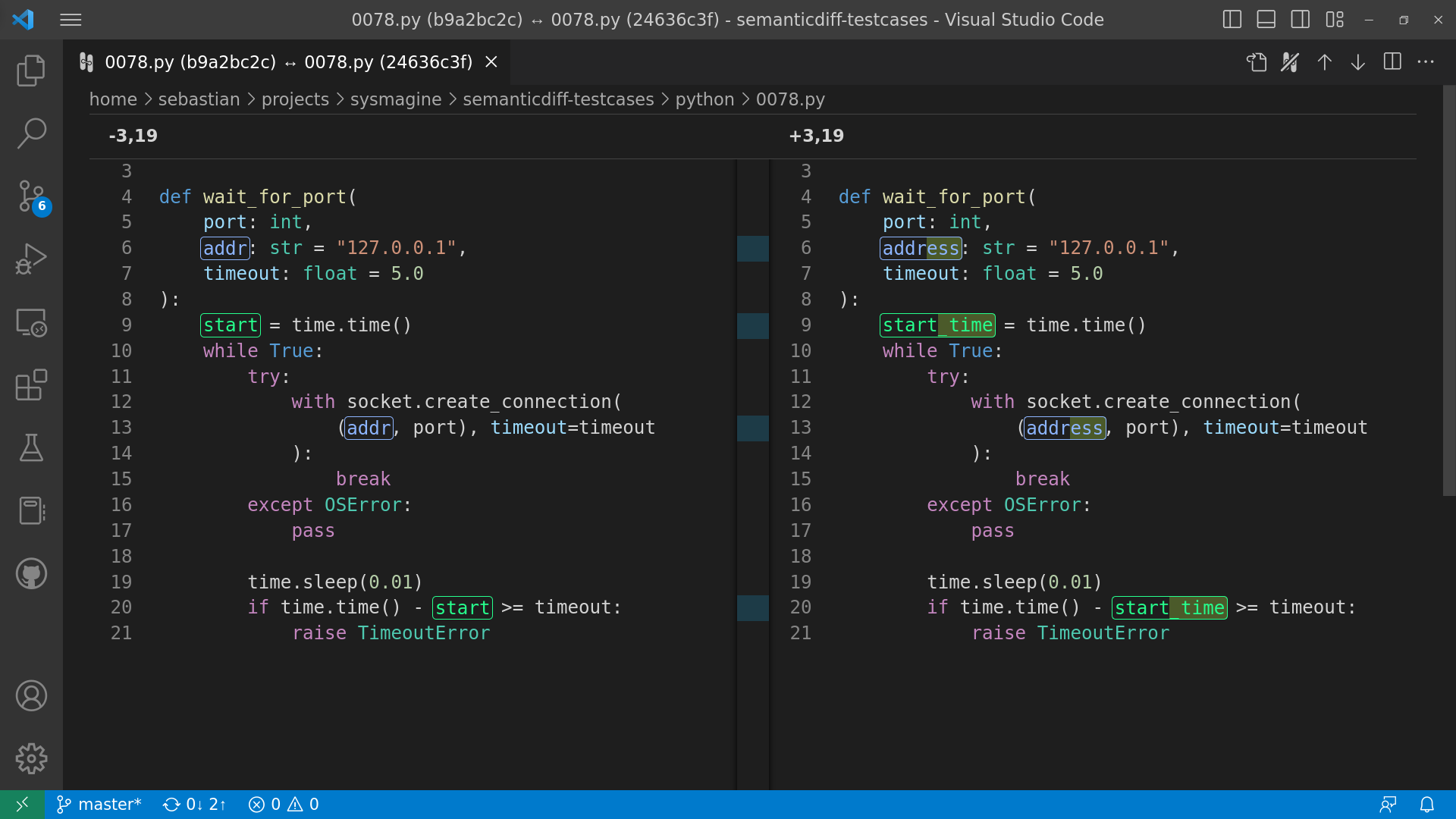 SemanticDiff highlights refactorings